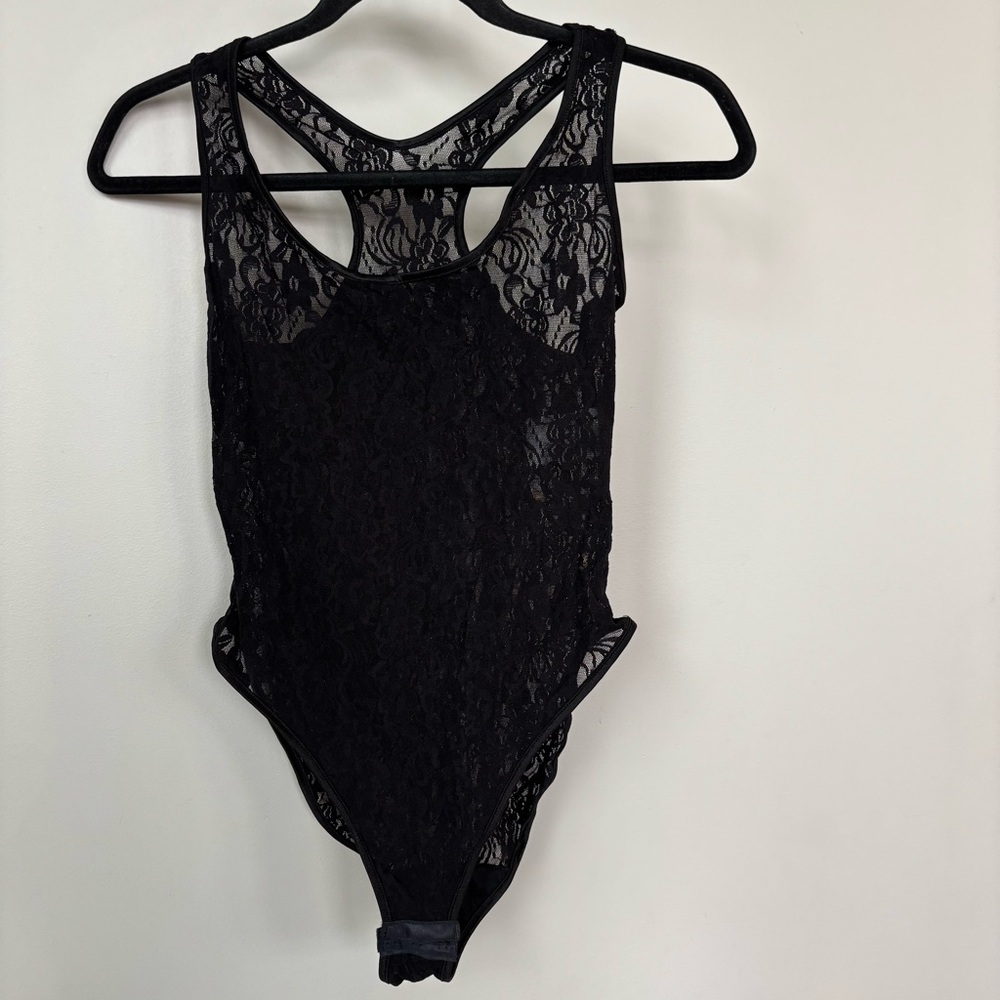 Undercover Wear Black Lace Bodysuit Size M